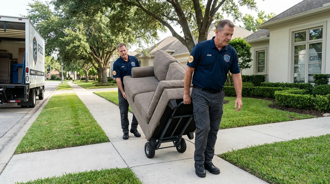 Local residential moving crew loading furniture in Brentwood, TN